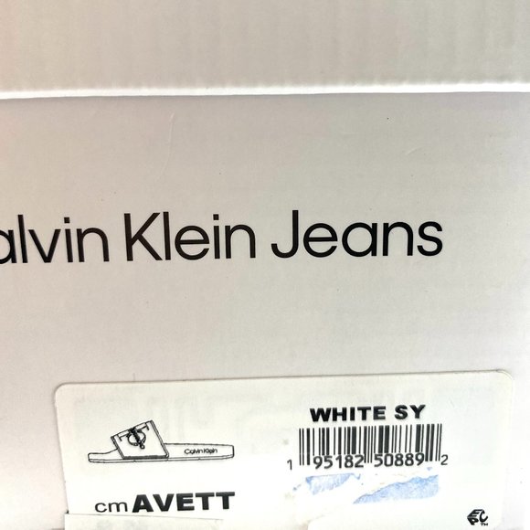 💖MEGA SALE💖Calvin Klein Mavett Monogram Slide Sandal White W - Picture 9 of 13